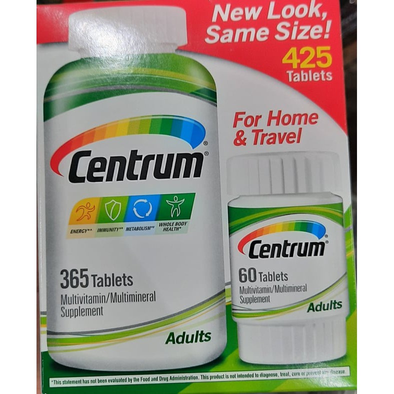 Centrum Multivitamin/Multimineral Supplement (425 tablets) Shopee