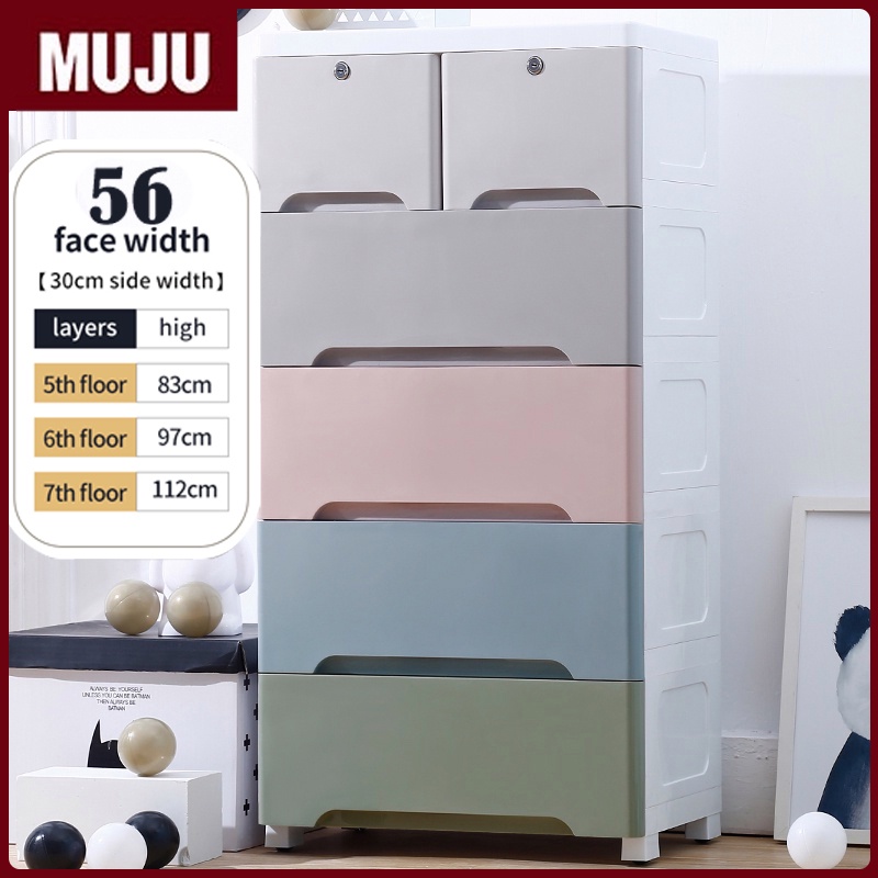 Drawer storage drawer with lock Plastic clothes drawer