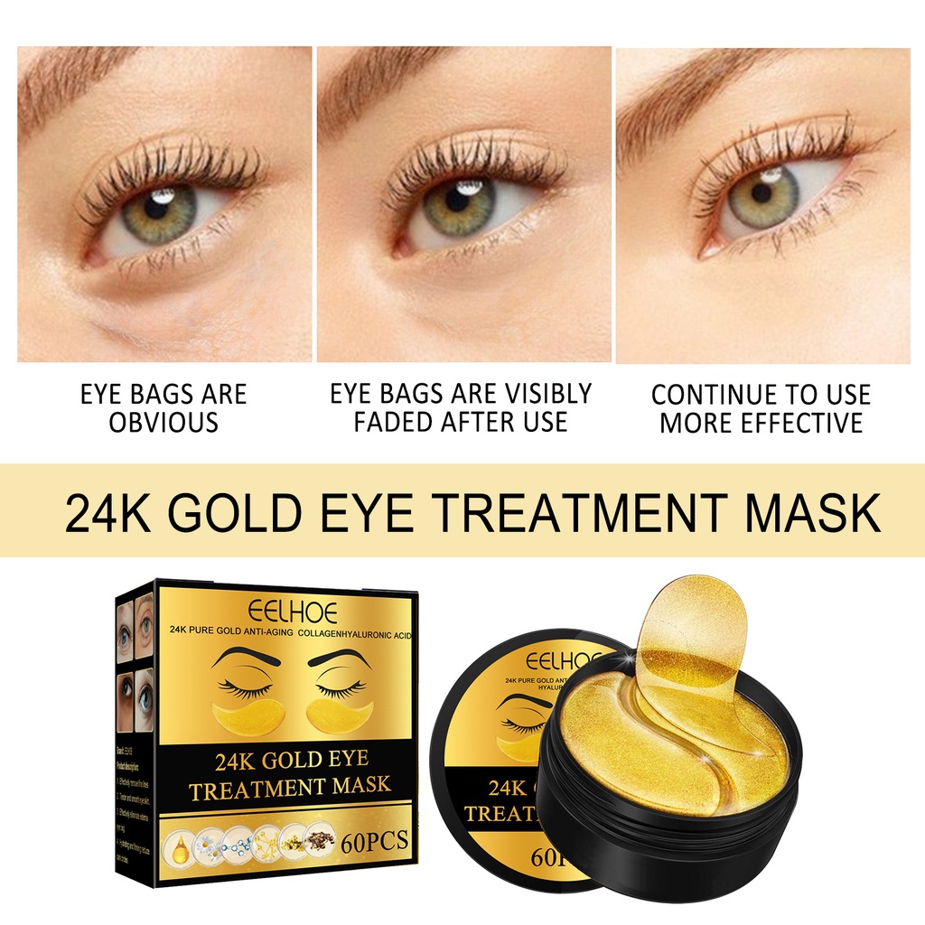 EELHOE 24K Gold Eye Mask Hydrating Moisturizing Lifting Firming