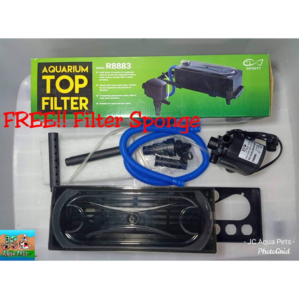 Infinity R8883 TOP FILTER Aquarium Fish Tank 30W FREE! Sponge Filter