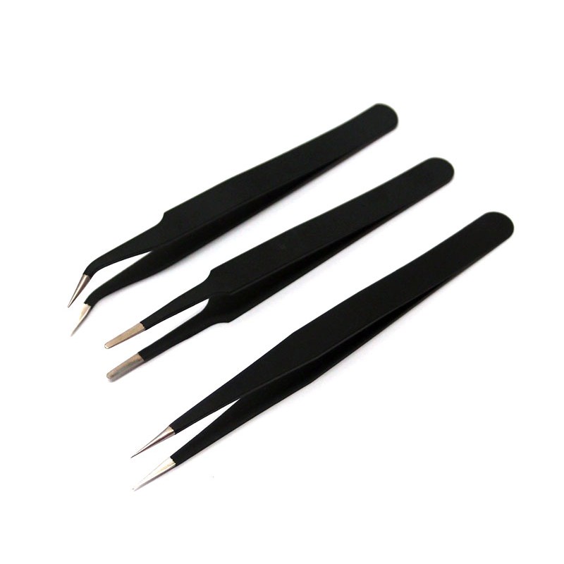 AntiStatic Tweezers Angled, Flat Straight, Straight Tine Shopee Philippines