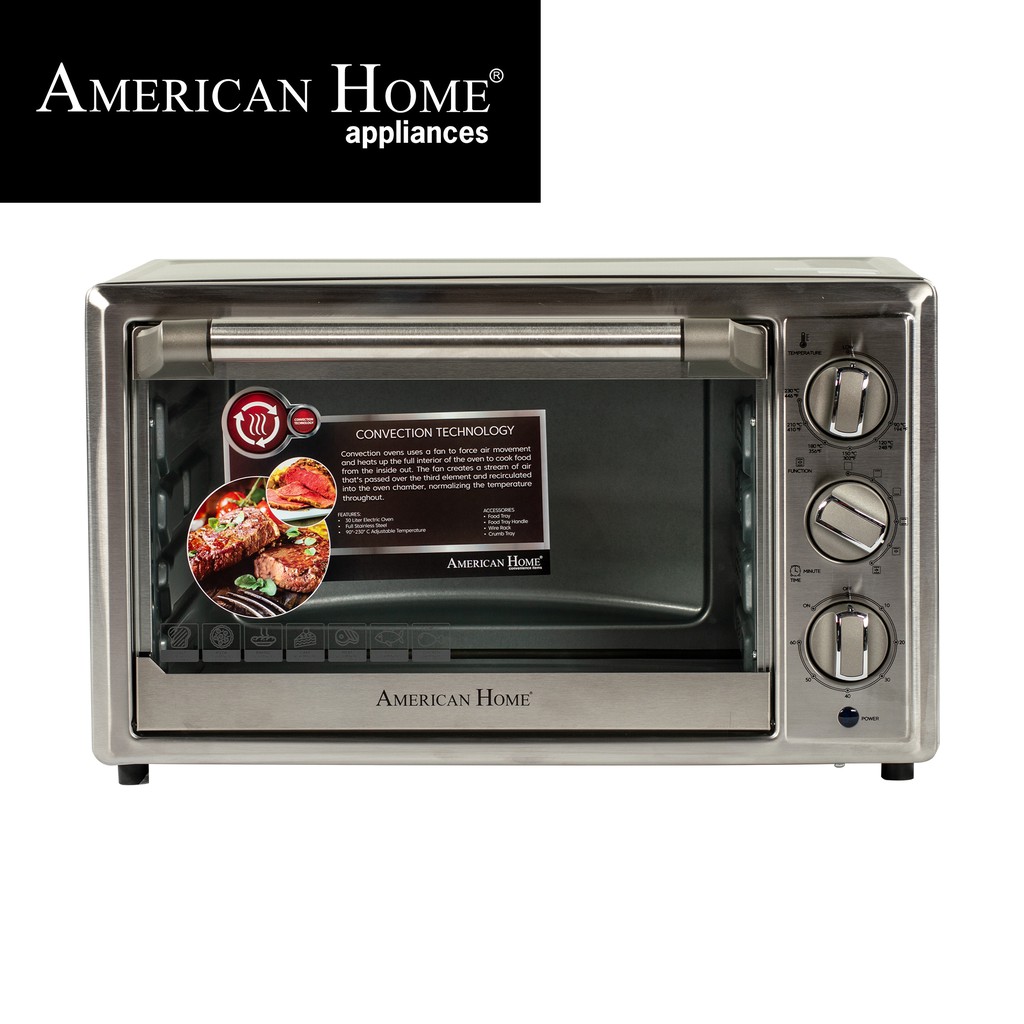 American Home AEO302SX Electric Convection Oven Stainless 30L Shopee