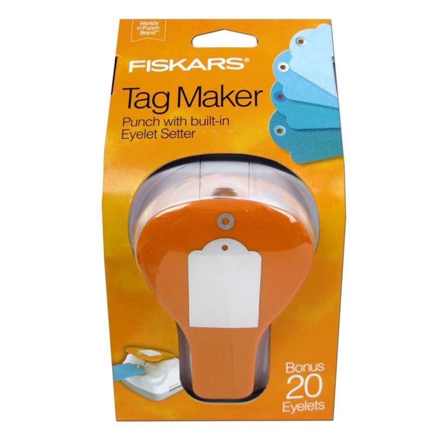 Fiskars Tag Maker Standard Punch Craft Tag Puncher with Built in Eyelet