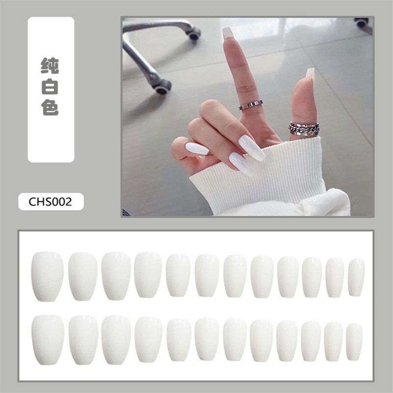 【Free Glue】Women Fake Nails Gel nails MediumLong Size Acrylic Nail