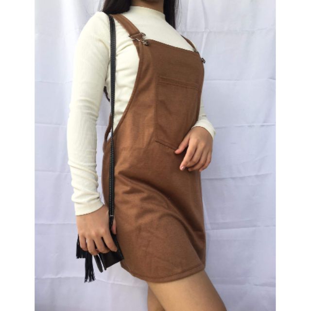 [PRELOVED] BROWN JUMPER DRESS casual preppy stylish outfit Shopee