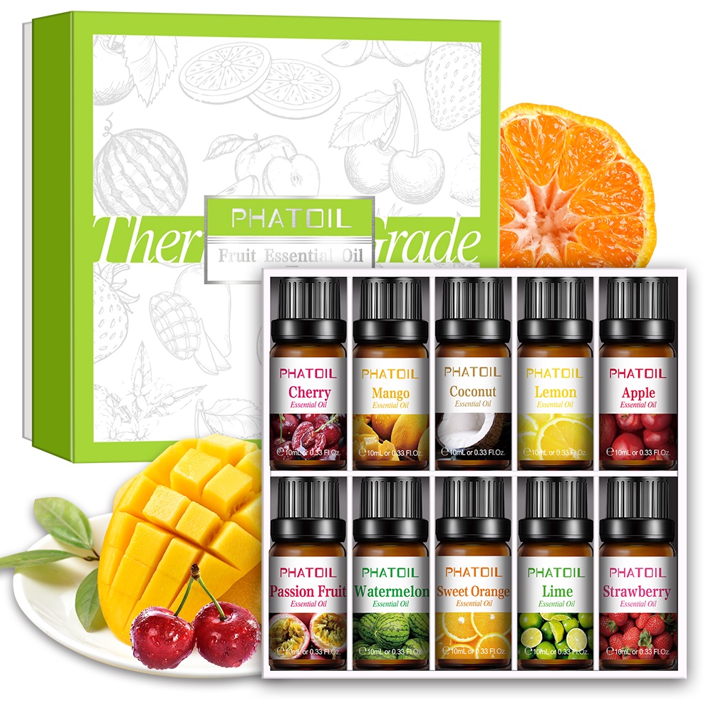 PHATOIL 10ml Fruit Essential Oil Set 100 Extract Pure Fruit Essential