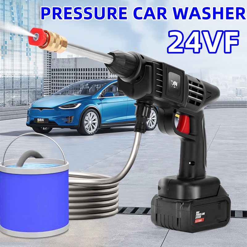 Portable Cordless High Pressure Car Washer Spray Gun 300W 24V Motor