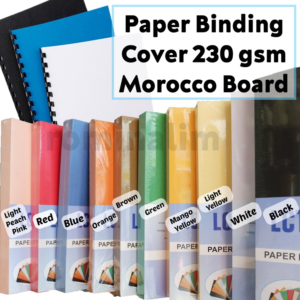 Paper Binding Cover Morocco Board 230 gsm Book Cover A4 Short Long