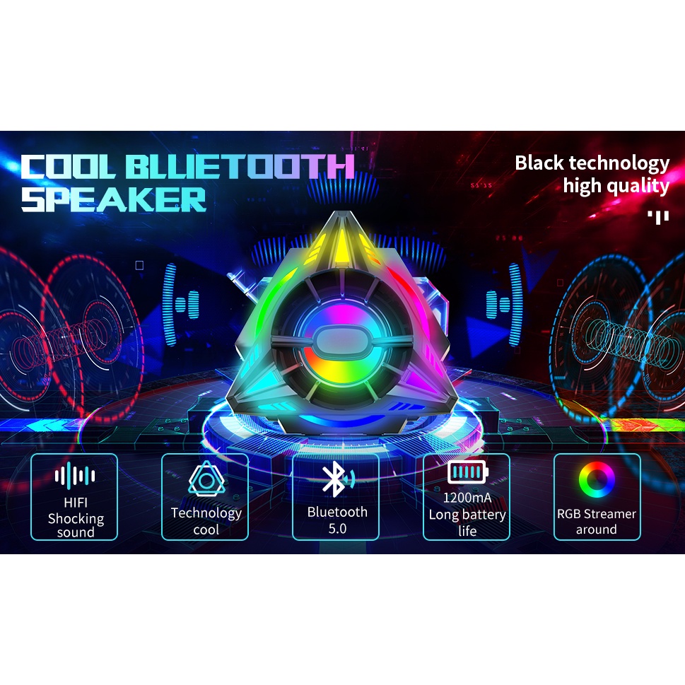Bluetooth speaker AUX Colorful Lighting Effect RGB Gaming Laptop PC