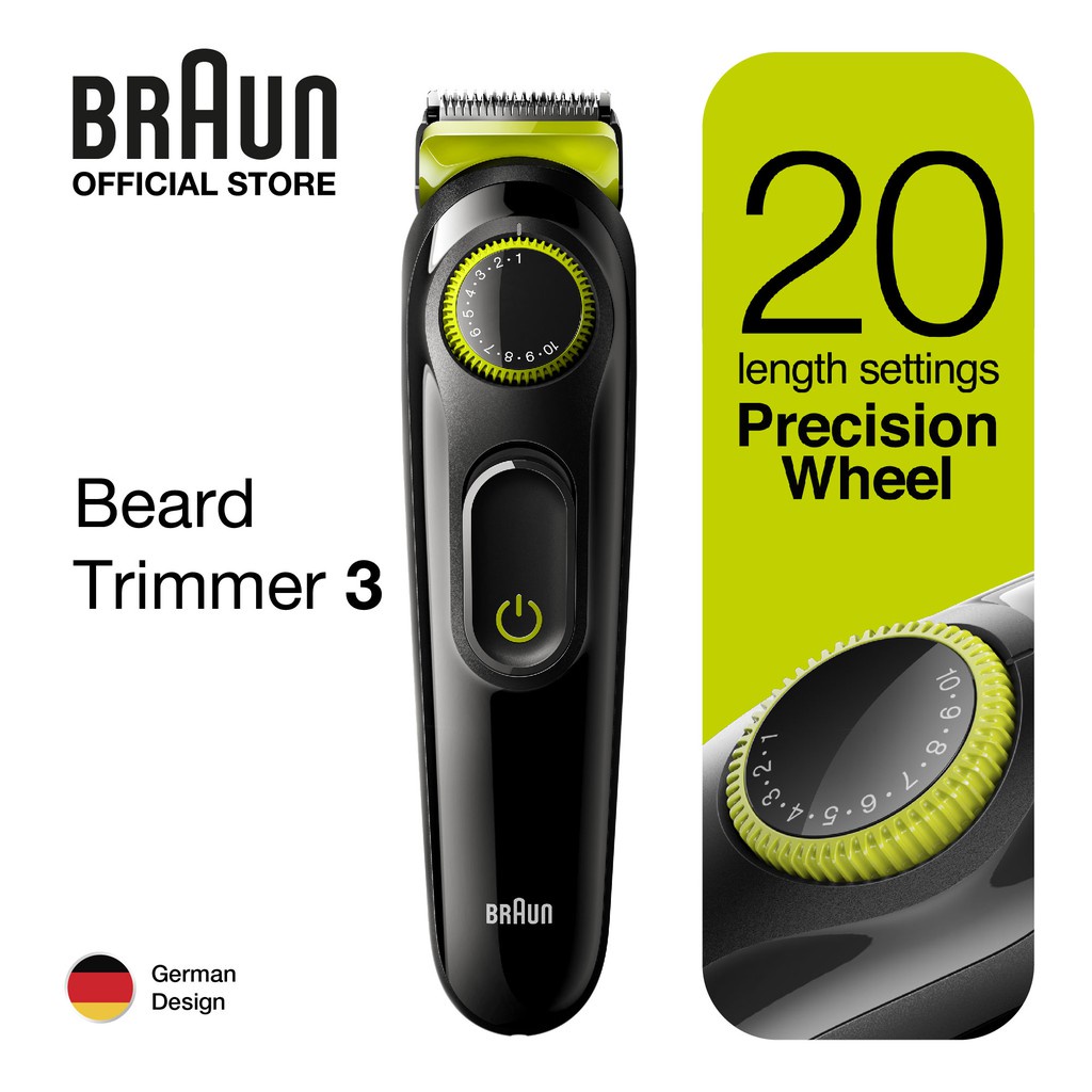 Braun Beard Trimmer 3 BT3021 Black/Green Beard Trimmer for Men 20