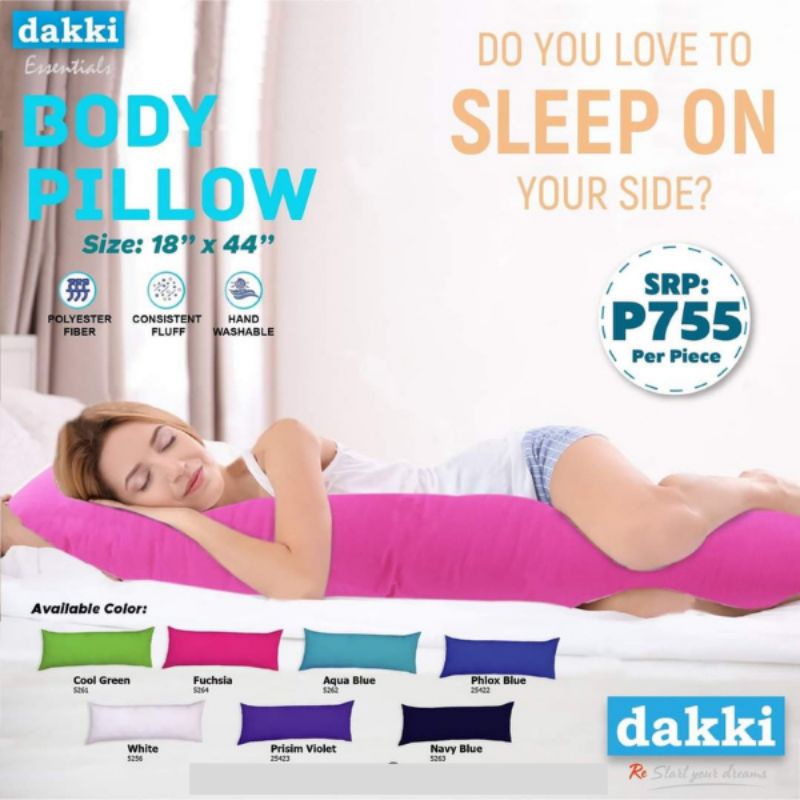 DAKKI Body Pillow Solid Color 18"x44" Shopee Philippines