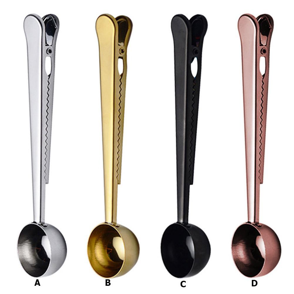 Kitchen Coffee Scoop With Clip Stainless Steel Tea Coffee Measuring Cup