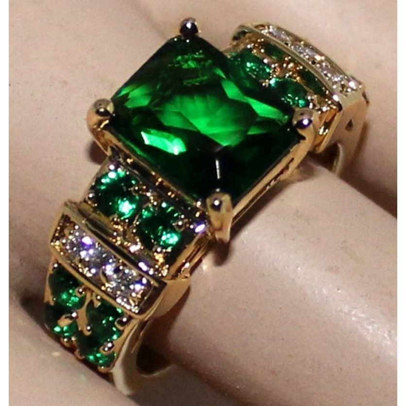 Emerald Green Zircon Diamond Ring Shopee Philippines