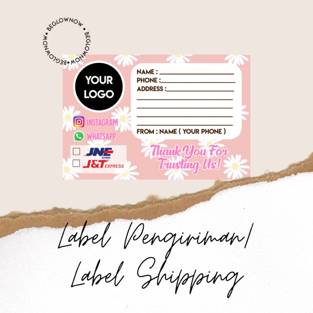 Label shipping label online shop custom shipping label Shopee Philippines