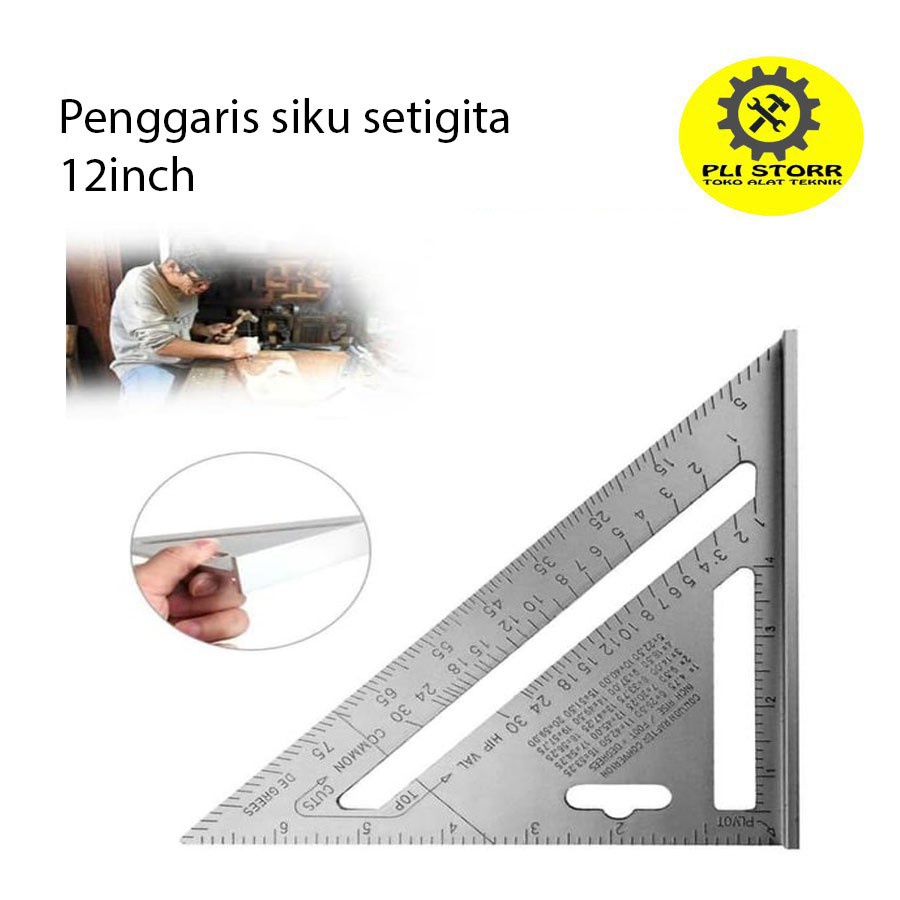 SIKU 12 Inch Speed Square Woodworking Triangle Square Ruler Shopee