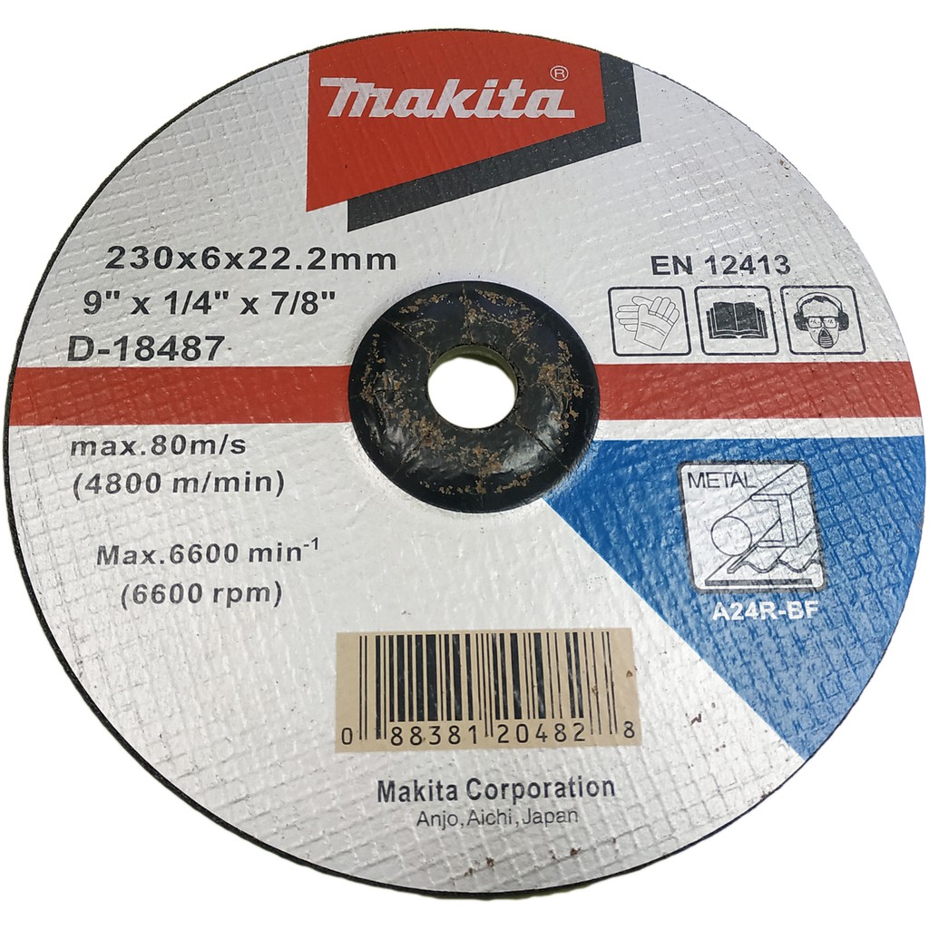 ORIGINAL MAKITA GRINDING DISC D18487 ( 9" x 1/4" x 7/8" or 230mm x 6mm