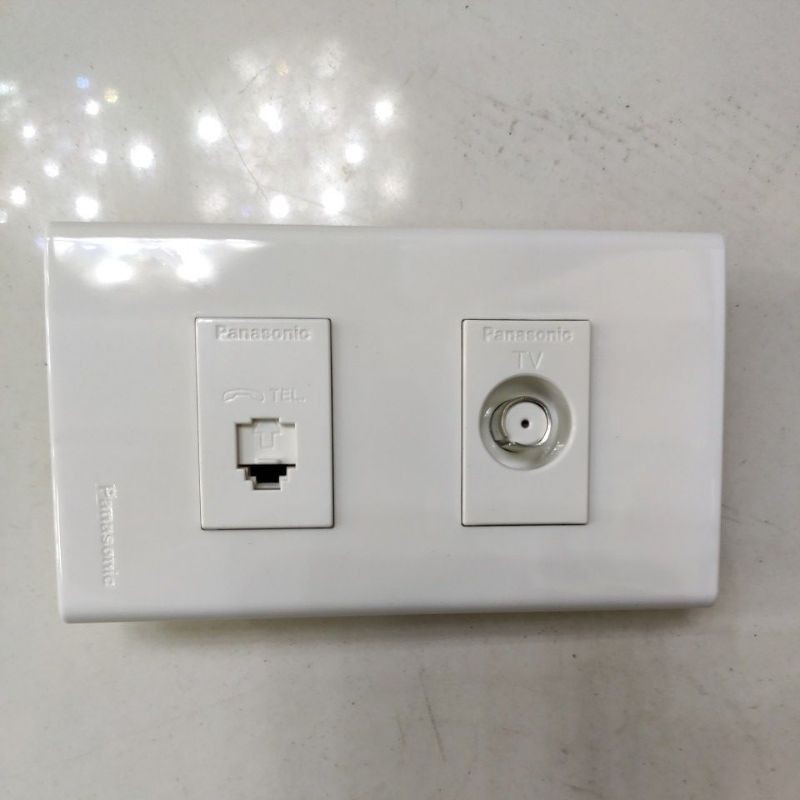 Panasonic 2 gang telephone + tv outlet Shopee Philippines