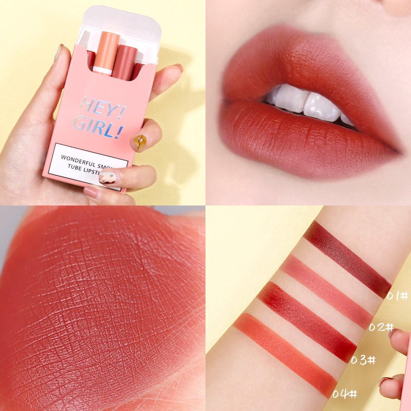 Korean Lipstick 4 Colors Long Lasting Matte Lipstick YIDEA Shopee