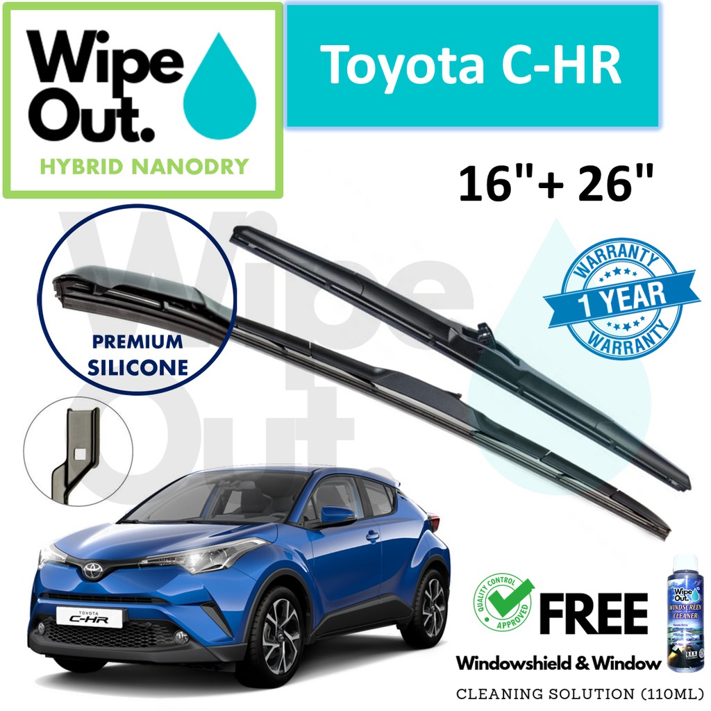 [PREMIUM] Toyota CHR / CHR WipeOut HYBRID NANODRY SILICONE Wiper Blade