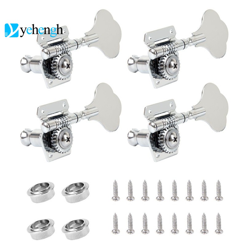 4Pcs Electric Tuner Peg Open Gear Tuning Pegs Machine Heads for Fender Jazz Bass Guitar