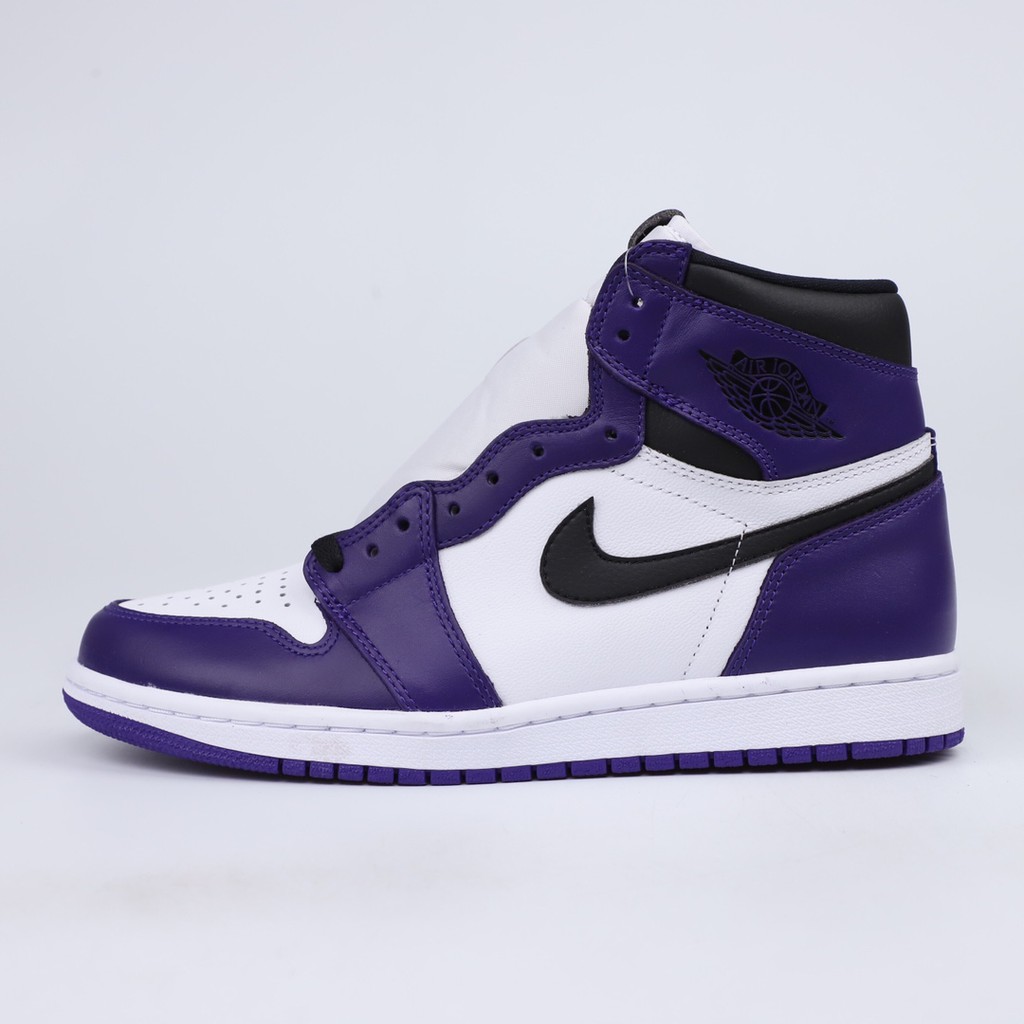 100 Original Nike Air Jordan 1 High OG "Court Purple" White Purple
