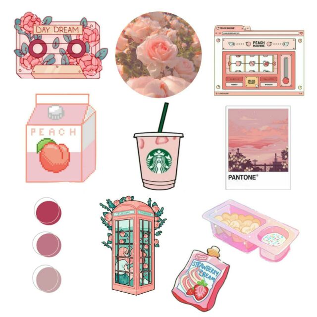 Aesthetic Pink matte Sticker Pack Shopee Philippines