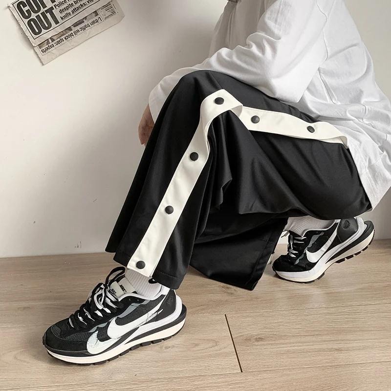 Straightleg side breeches basketball training pants for men with wide