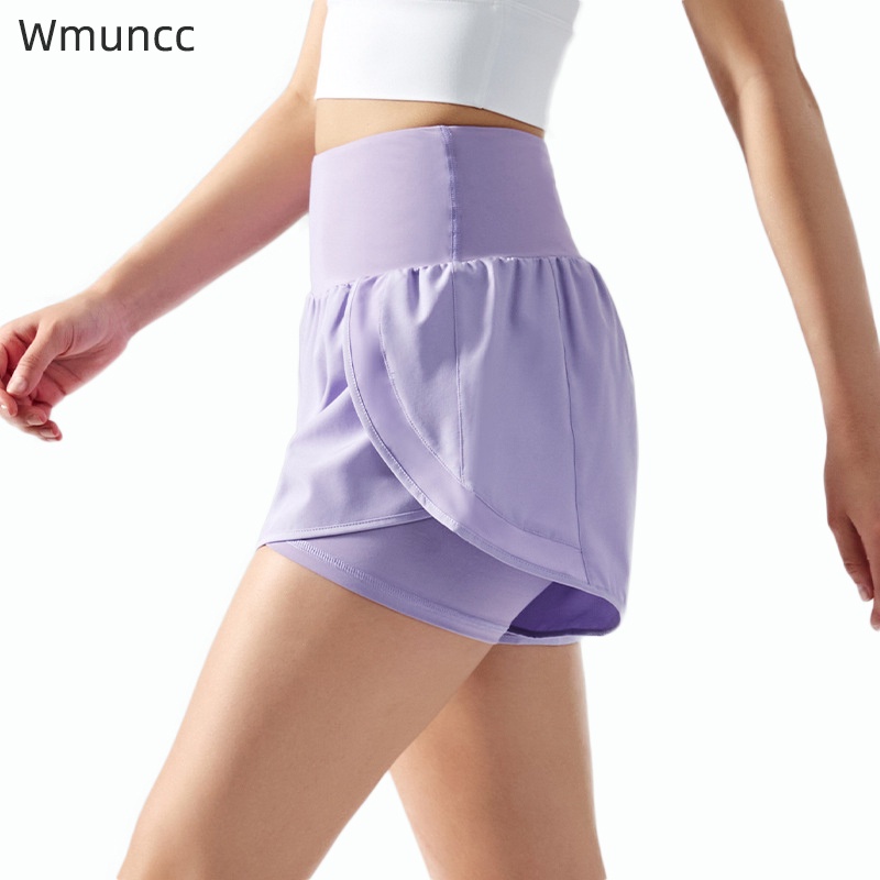 Wmuncc Yoga Shorts Women 2 in 1 Loose Sprots Shorts with Pocket