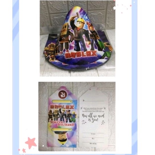 Roblox party hat & inviation (1pack 10pcs) Shopee Philippines