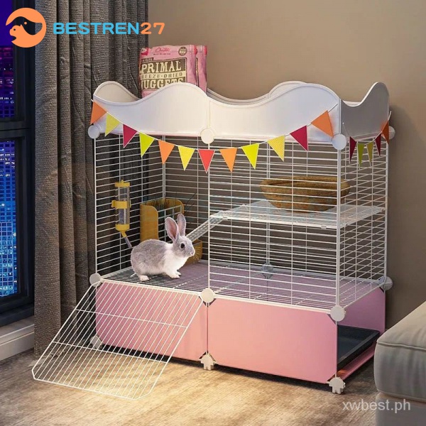 Rabbit Cage For Rabbit large Collapsible Cage Tray AntiSpray Urine