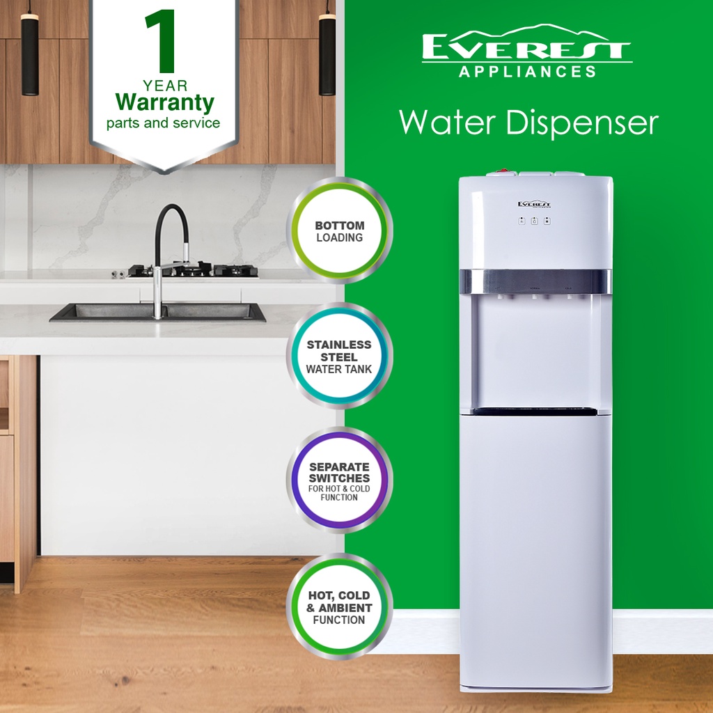 Everest Water Dispenser Bottom Loading with Hot, Ambient and Cold