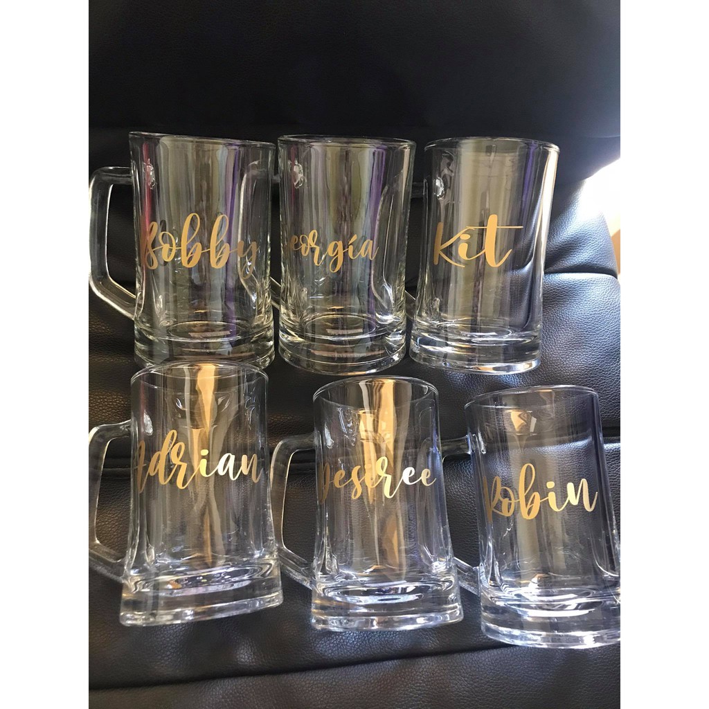 THICK GLASS Beer Mug with Name Decal Shopee Philippines