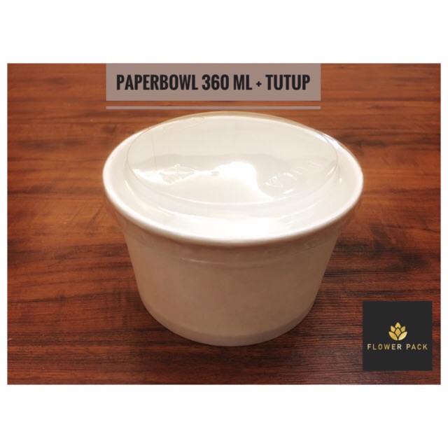 360 ml Paper Bowl And Lid / Paper Bowl + 12oz 360ml Lid / 360 ml Paper
