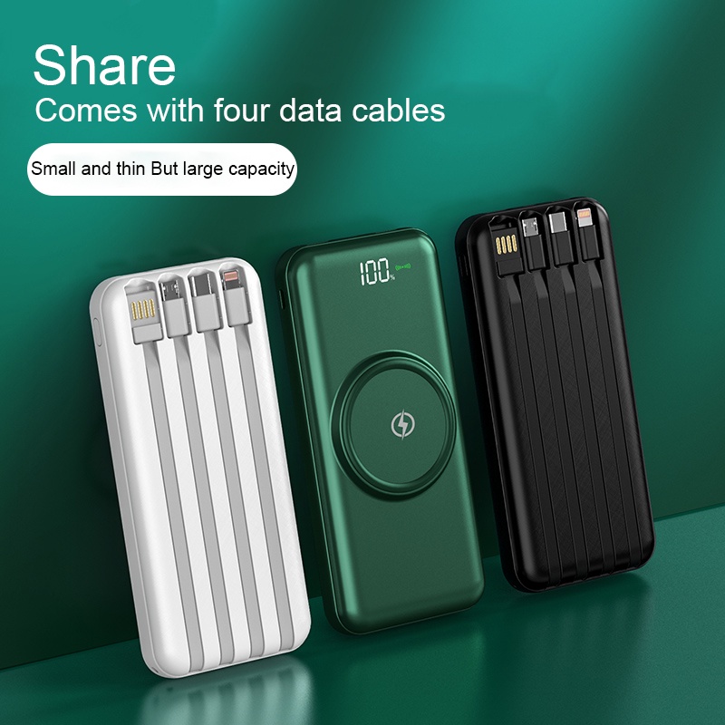 Wireless power bank 20000 mAh largecapacity fast charging durable self