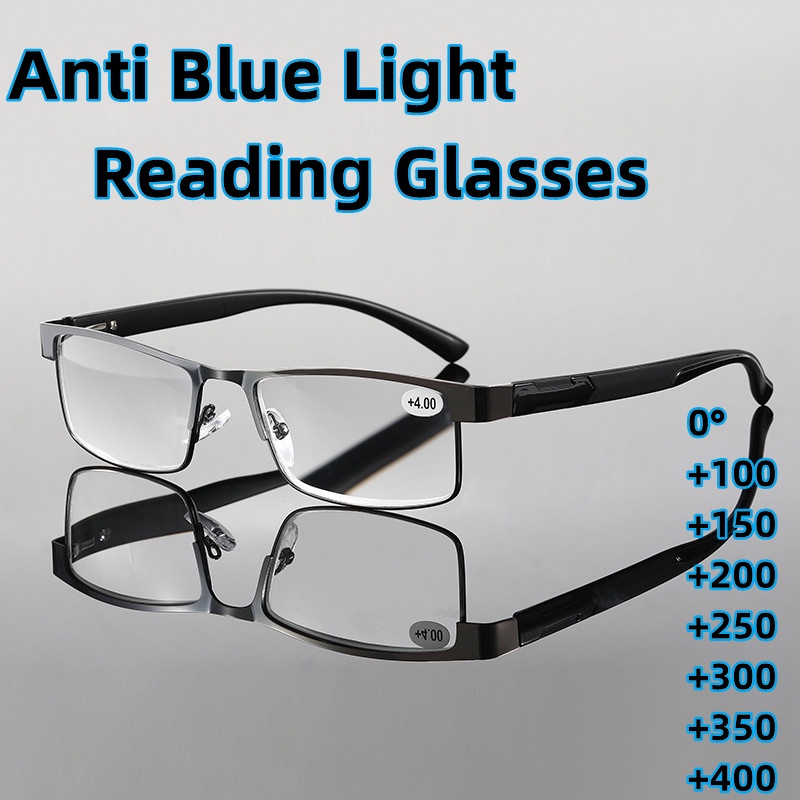 Men's Titanium Reading Glasses Retro Business Hyperopia Prescription