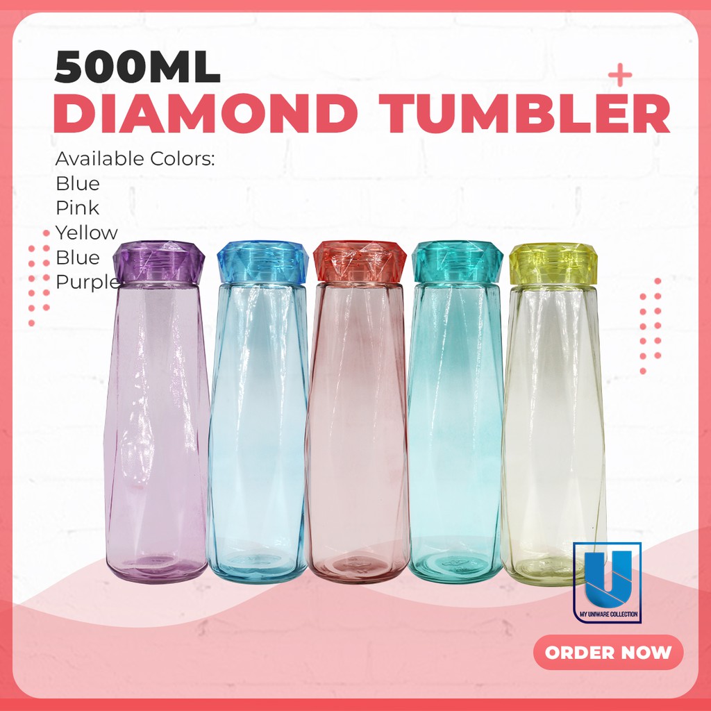 Diamond Tumbler Glass Bottle Tumbler 500ml Creative diamond thick water