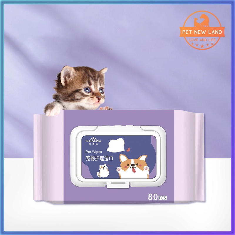 Pet Wipes Multipurpose Grooming Wipes for Dogs&Cats Alcohol free (80pcs