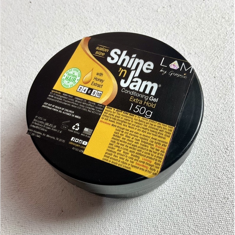 Shine n Jam Conditioning gel 150g REPACKED with honey extract for