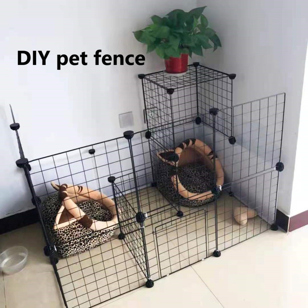 DIY Pet Playpen Stackable Pet Dog Cat Rabbit Cage Playpen 35*35CM Metal