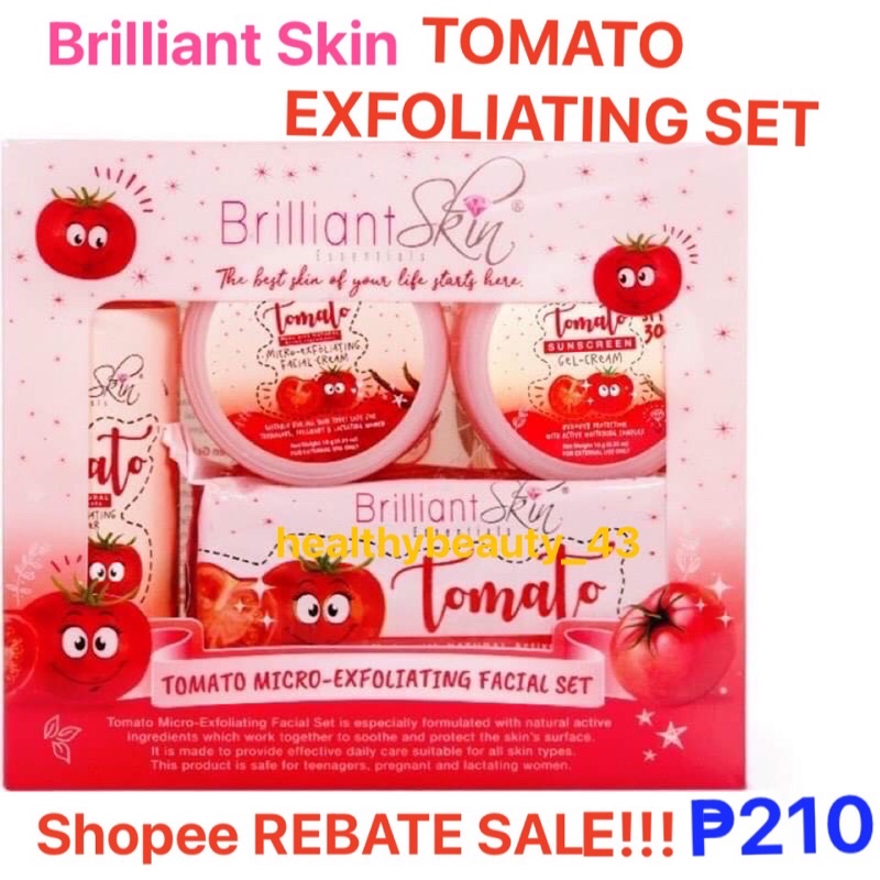 100 AUTHENTIC!!! BRILLIANT SKIN TOMATO EXFOLIATING SET, REJUV