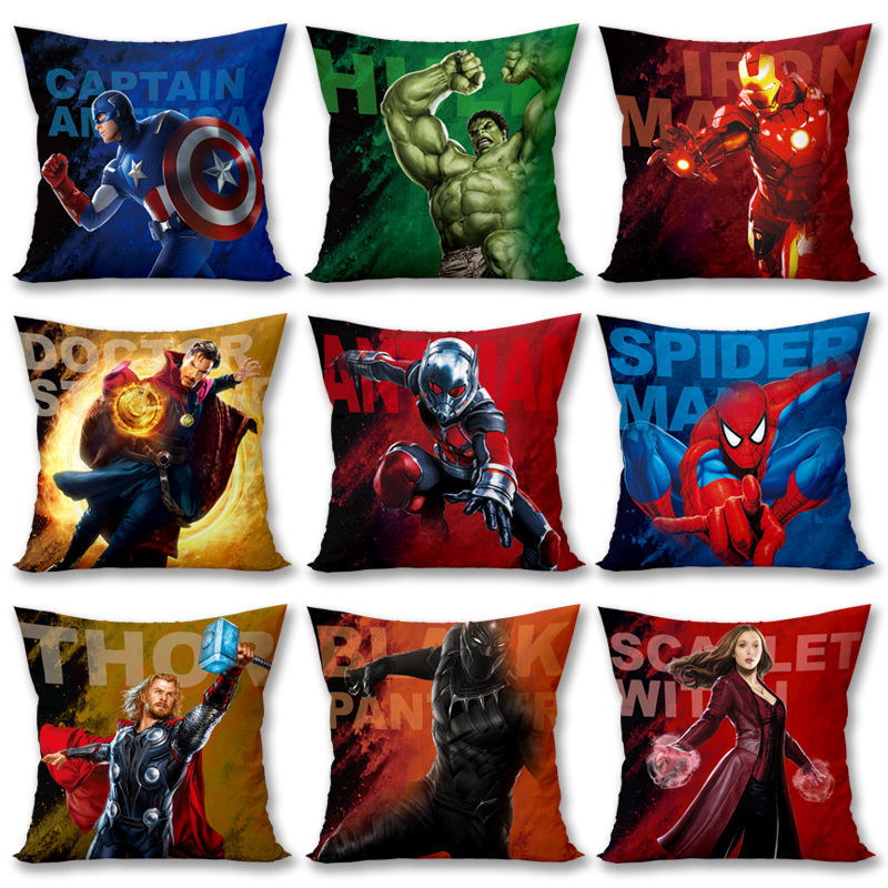 Marvel Avengers Union Short Plush Pillow Case Iron Man USA Team