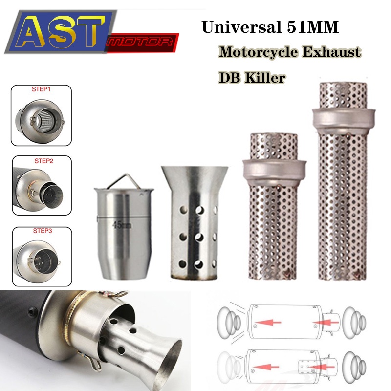 1pcs 51mm Universal Motorcycle Exhaust Pipe Muffler Insert Baffle DB Killer Silencer Stainless