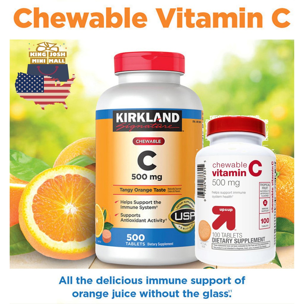 🇺🇸 Kirkland Signature (500mg) or Up & Up (500 mg) Vitamin C, USA
