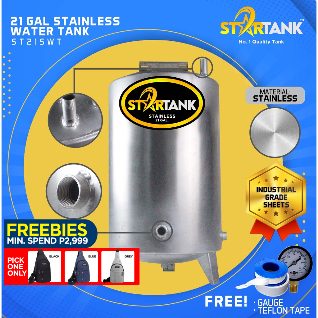 STARTANK NO. 1 QUALITY TANK 21 Gal. STAINLESS WATER TANK PRESSURE TANK