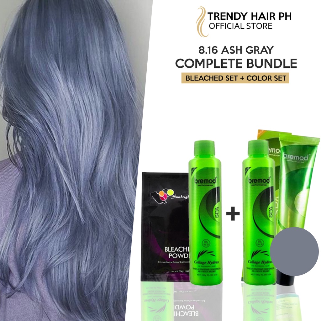 Original Bremod 8.16 ASH GRAY COMPLETE BUNDLE / Bleaching Set + Color