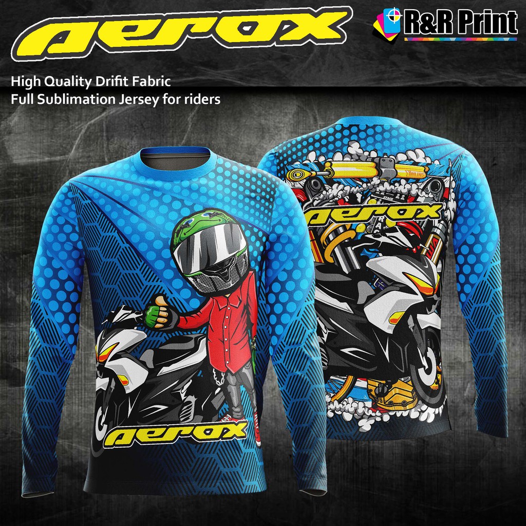 Aerox Full Sublimation Jersey Shirt Long Sleeves Thai look for Riders