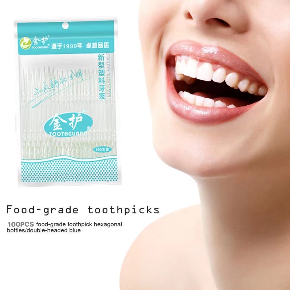 Disposable Double Head Plastic Tooth pick Hygiene Dental care