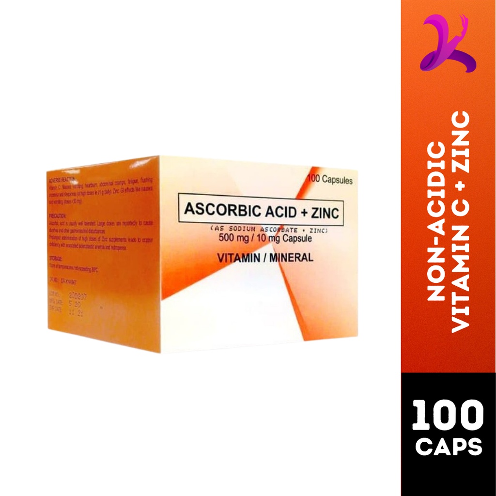 NWORLD Nonacidic Vitamin C + ZINC Immune System Booster (500mg/10mg