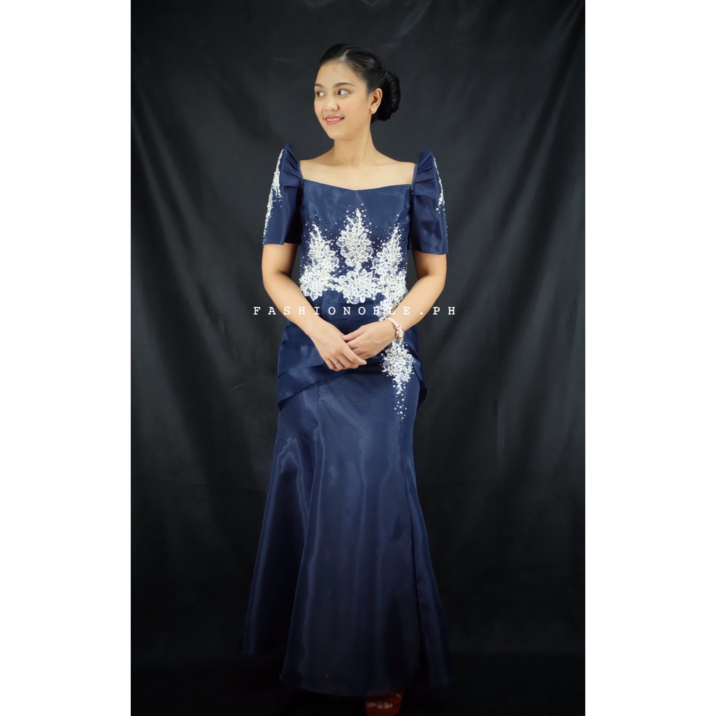 FILIPINIANA DRESS Handpainted Mestiza Gown Philippine National