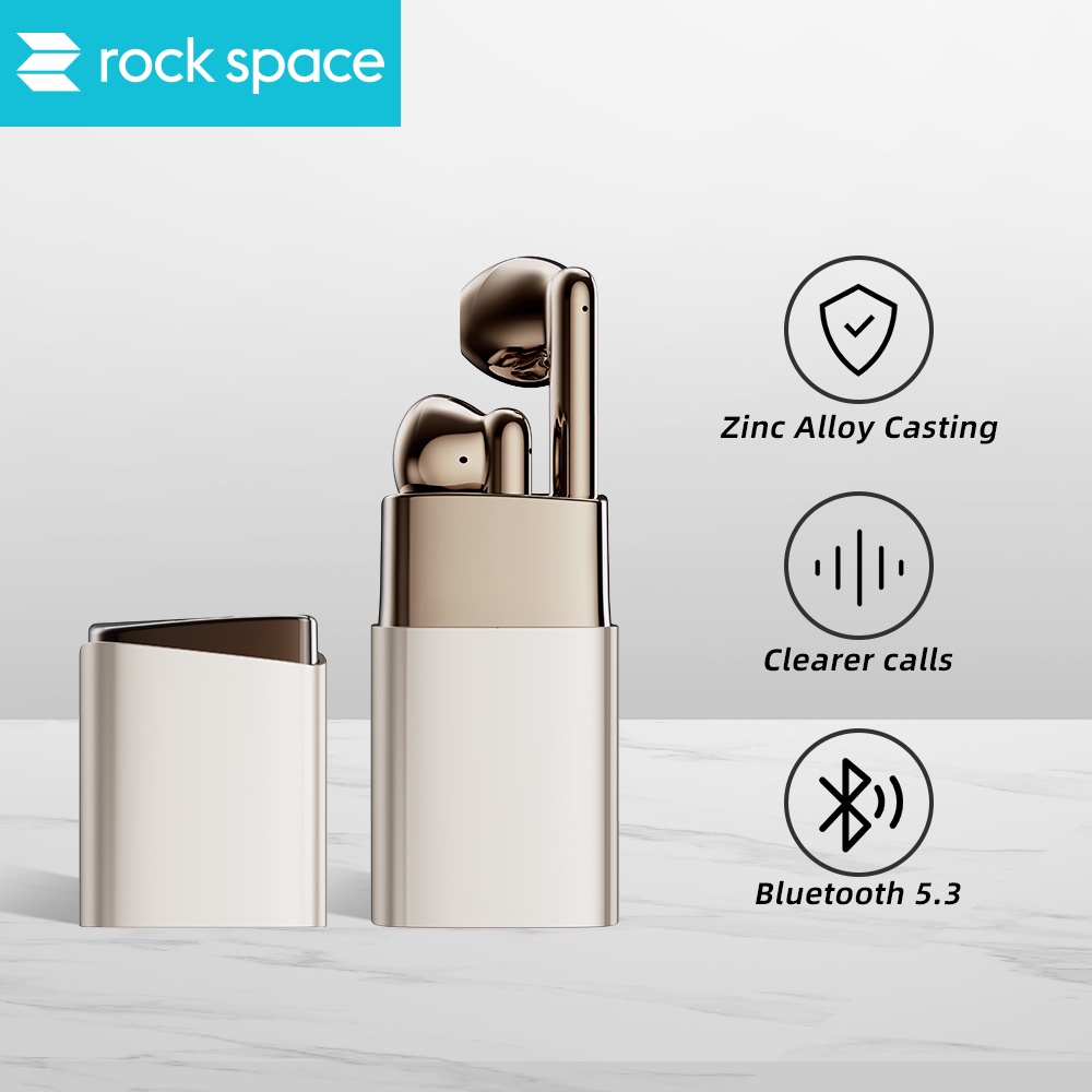 [Free Pouch]Rock Space Lipstick TWS Earphones Bluetooth 5.3 Wireless
